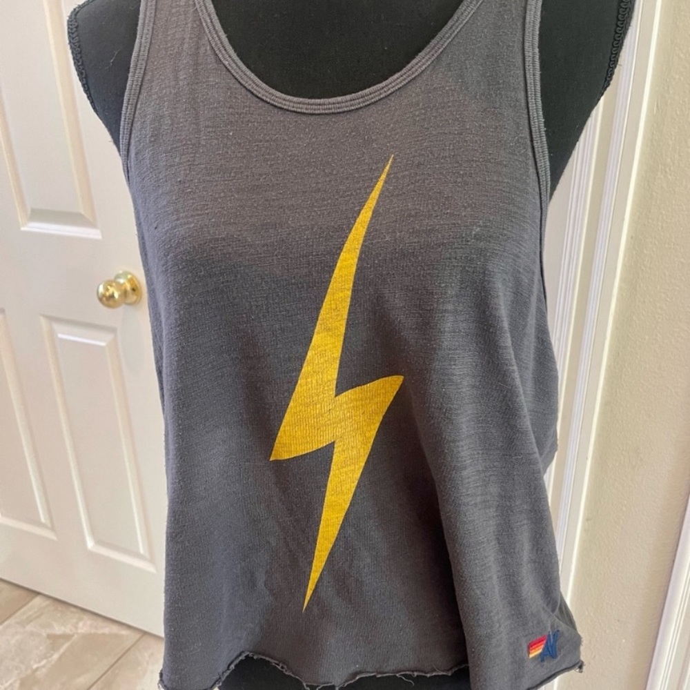 Sale or trade!!! Aviator nation lightning bolt grey tank top small